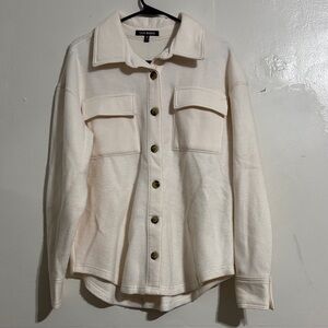 Steve Madden Off-White Shacket button down cozy fall winter jacket